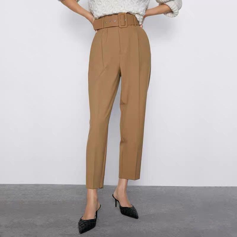 Large pants Zara Brown size S International in Viscose - 27235852