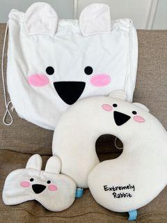 Bnew cute Bunny travel pillow and eyemask