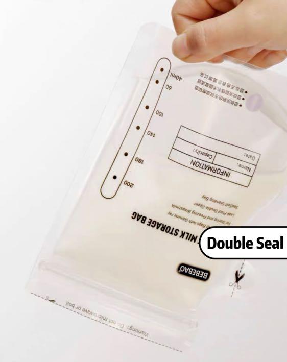 Breast Milk Storage Bag Double Ziplock Presterilised BPAFREE, Babies