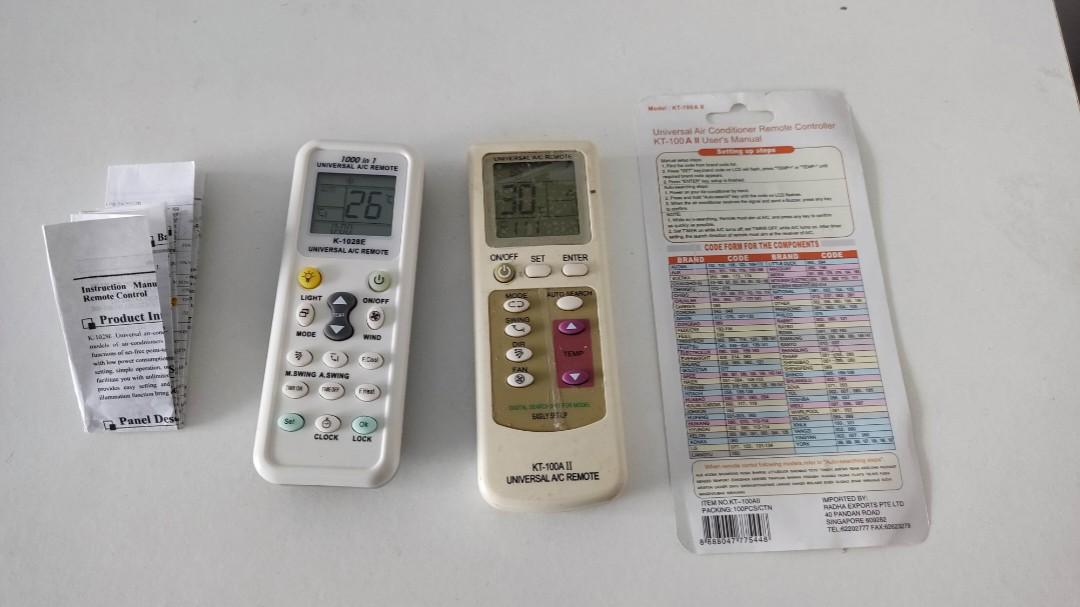 Buy one free one universal programmable Aircon remote (KT100A II and K