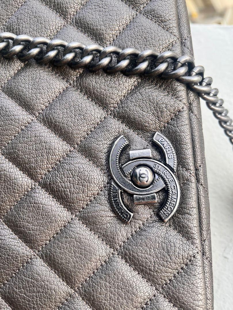 Chanel City Rock Jumbo Flap Bag In Black Quilted Goatskin SOLD