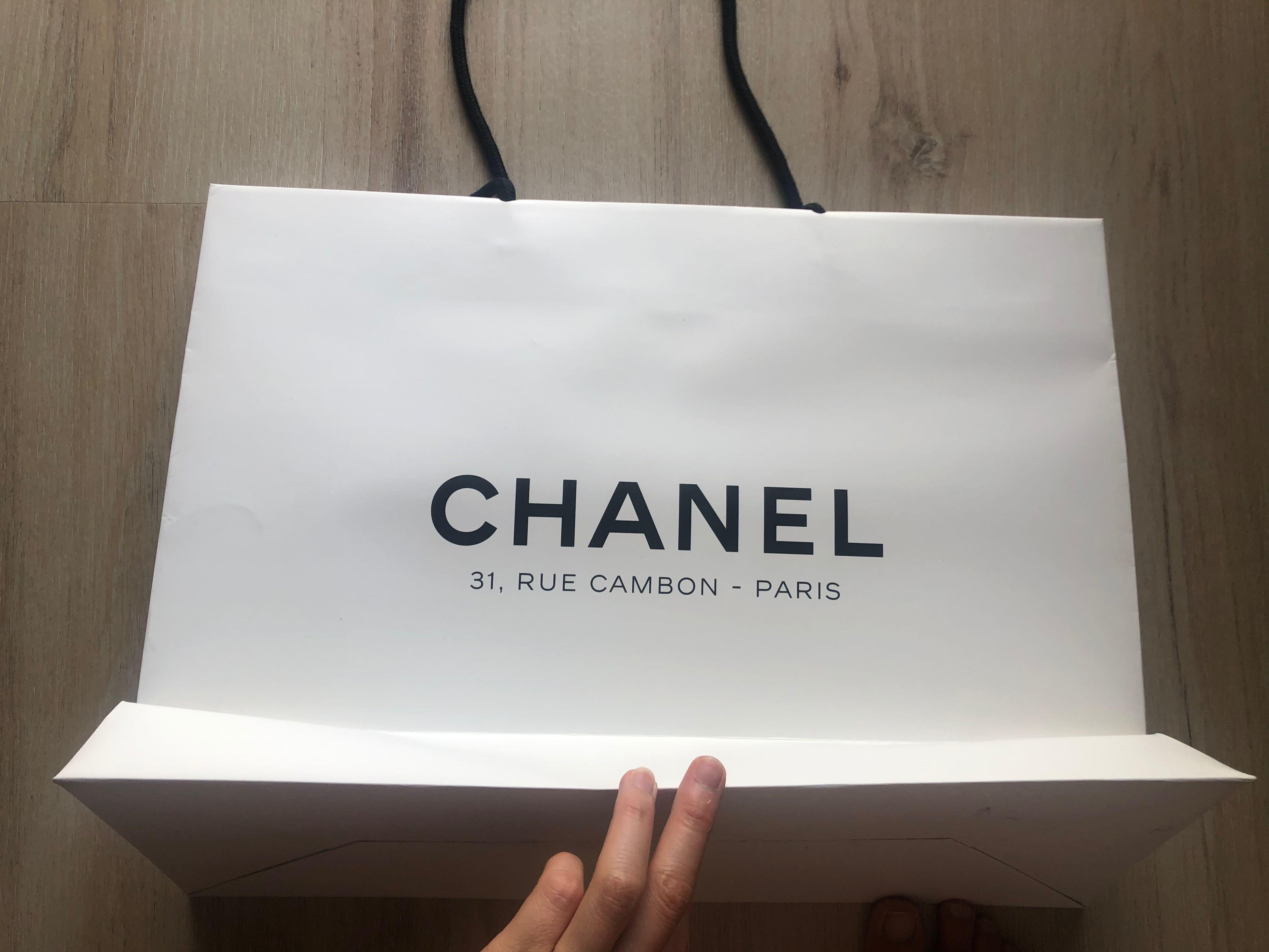 Chanel large paper bag in white Luxury Bags Wallets on Carousell