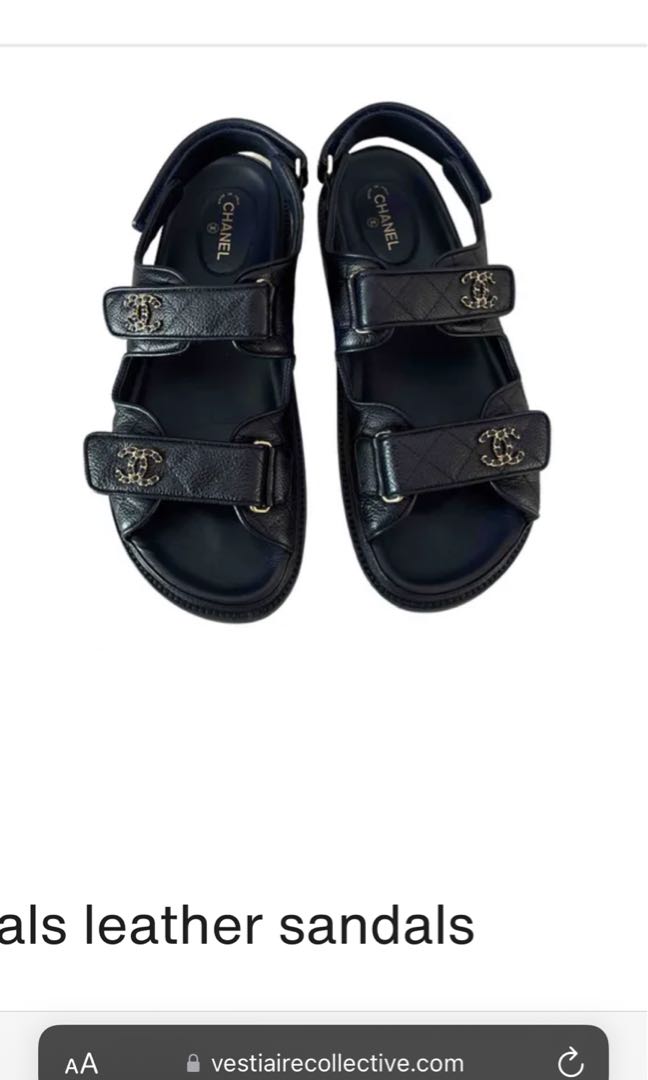 Chanel dad sandals full leather Bnib 36.5 Women s Fashion