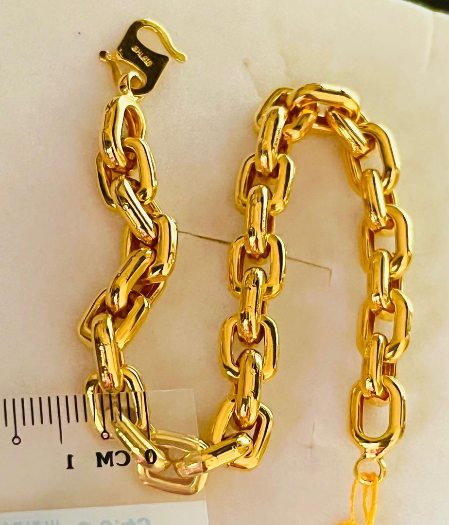 Chunky cable sauh wanzi bracelet 916 gold, Women's Fashion, Jewelry ...