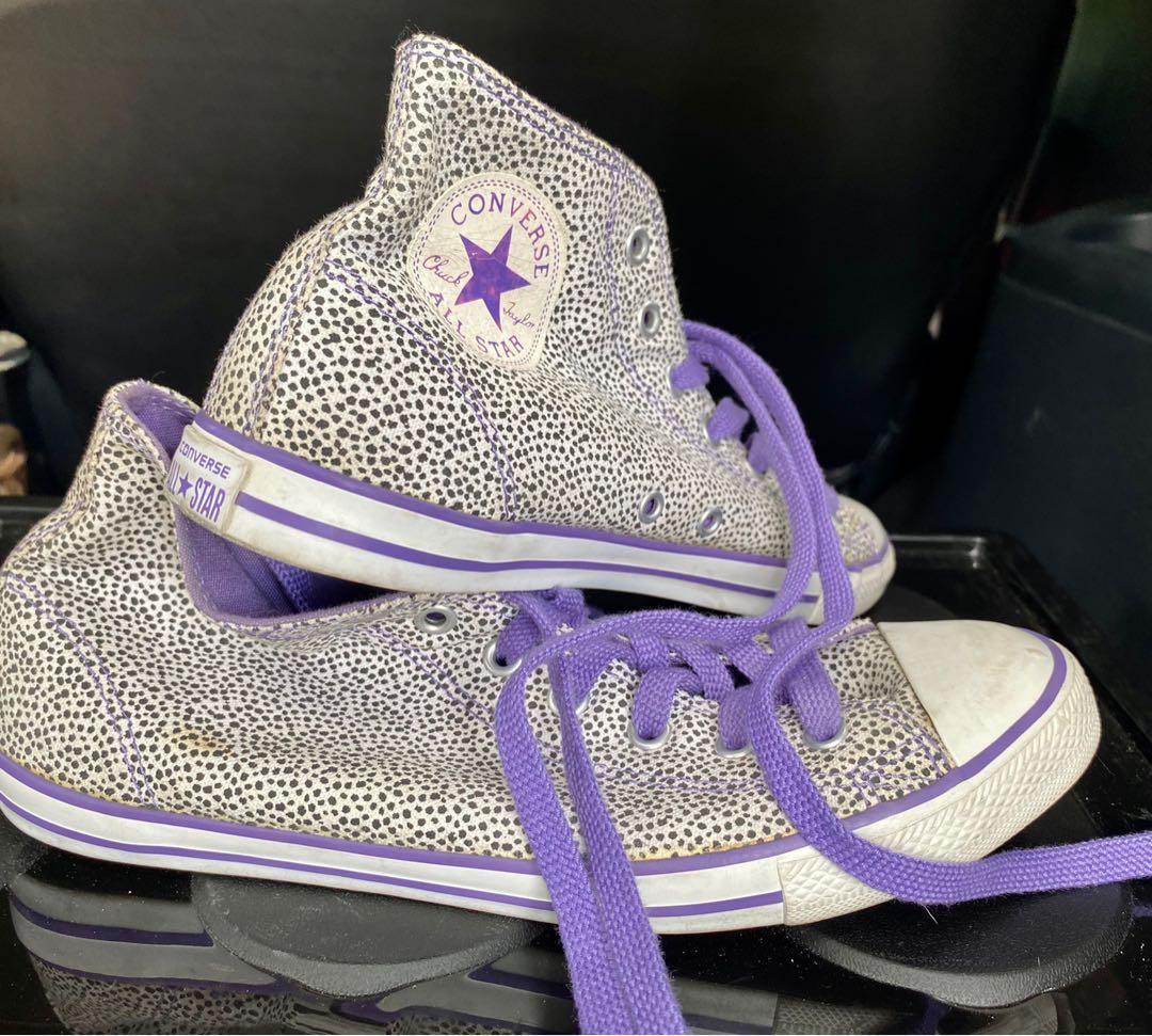 Converse Original High Cut Leopard Print Purple Women s Fashion