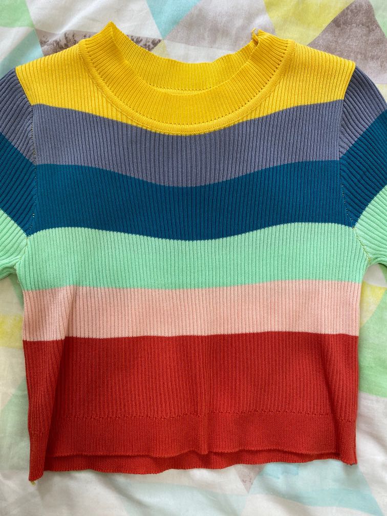 Cute rainbow cheap crop top