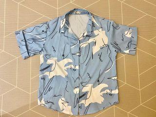 Dove Abstract Art Print Tropical Hawaiian Shirt (Brand New) (S)