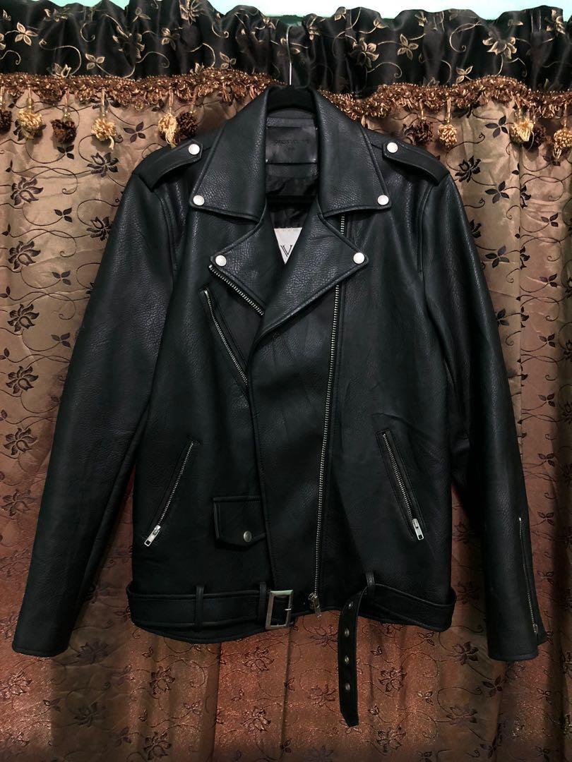 dress volume leather jacket