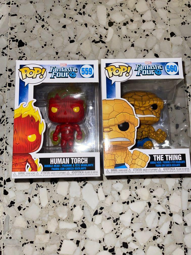 funko pop - fantastic four marvel human torch and the thing, Hobbies u0026  Toys, Memorabilia u0026 Collectibles, Fan Merchandise on Carousell