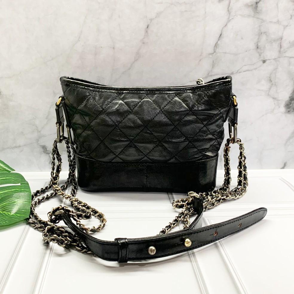 Tas Chanel Gabrielle Hobo Bag 2Way Shoulder Black