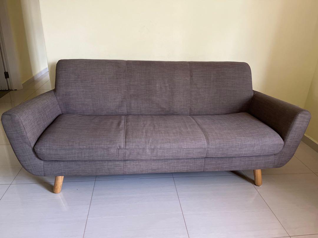 Grey 3seater Sofa, Furniture & Home Living, Furniture, Sofas on Carousell