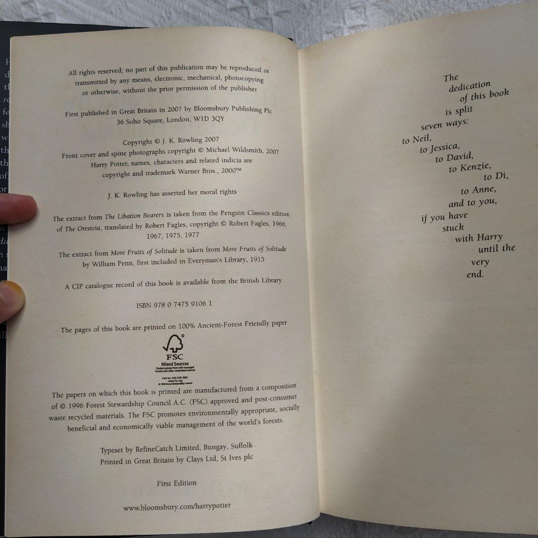 Harry Potter and the deathly hallows, Hobbies & Toys, Books & Magazines