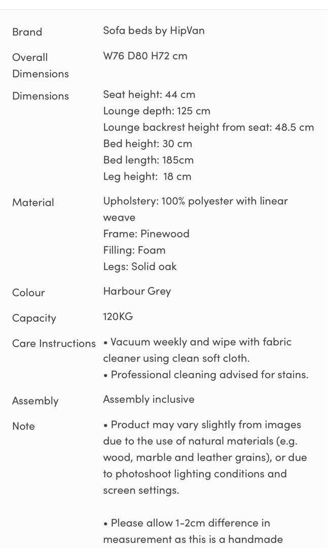 Hipvan Noel Sofa Bed, Furniture & Home Living, Furniture, Other Home