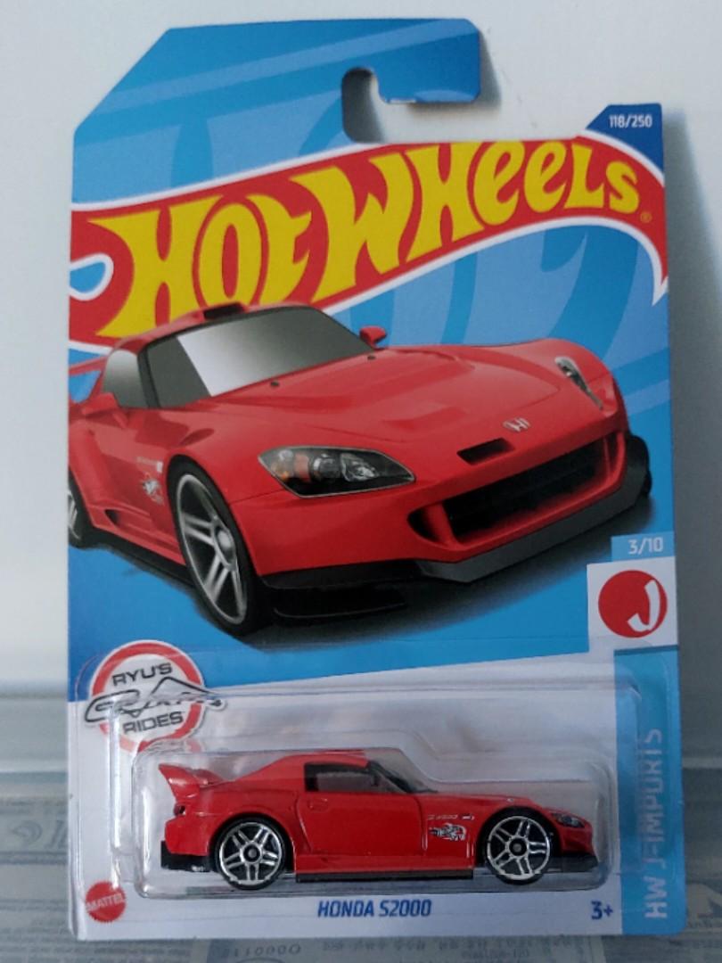Honda S00 另有粉紅色 銀色 白色 黑色 綠色 灰色 黃色可供選擇 全新紅色風火輪本田 S00 超跑合金玩具模型車red Color With Hotwheels Pattern