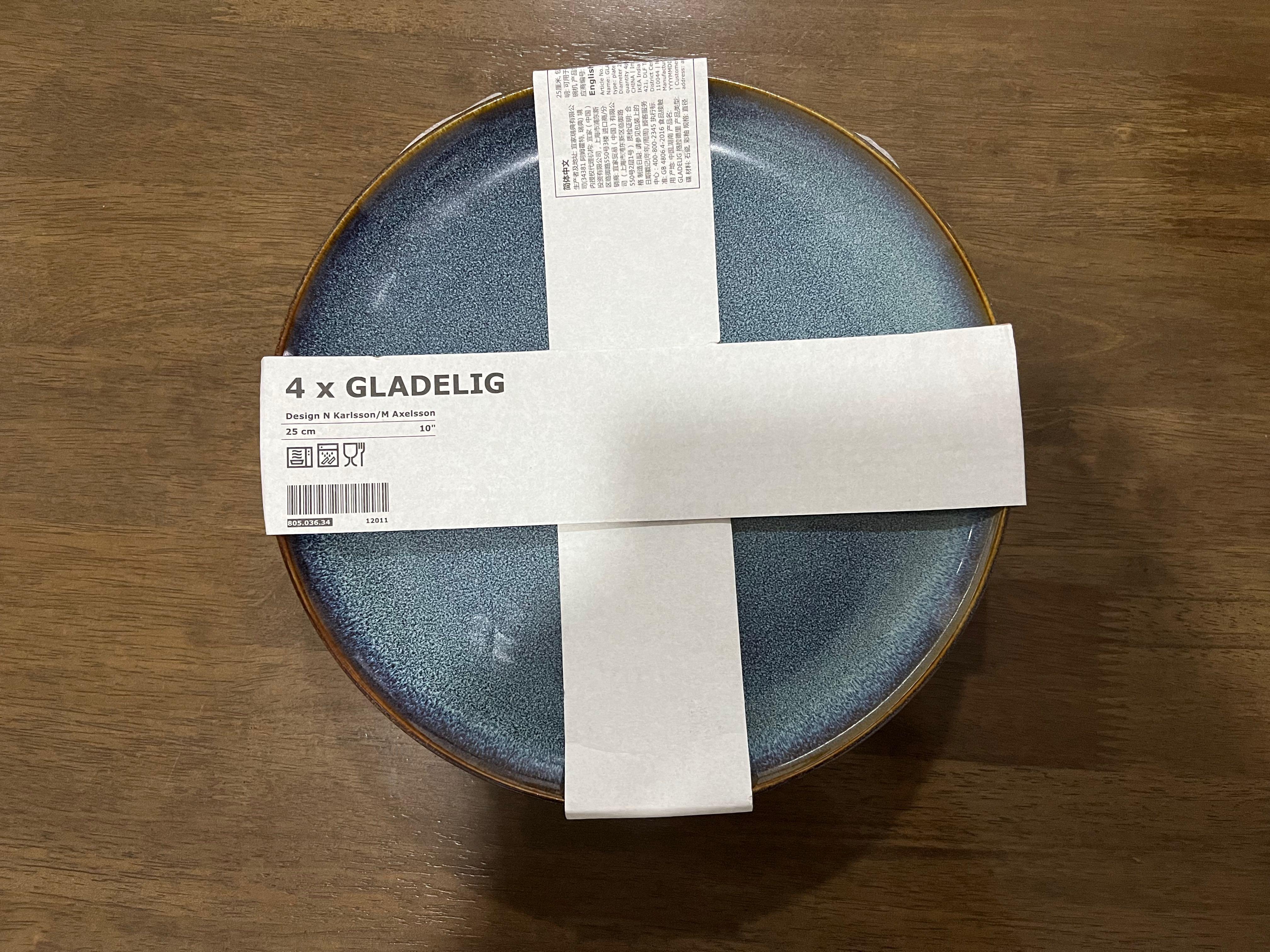 Ikea Gladelig Plates Set of 4, Furniture & Home Living, Kitchenware