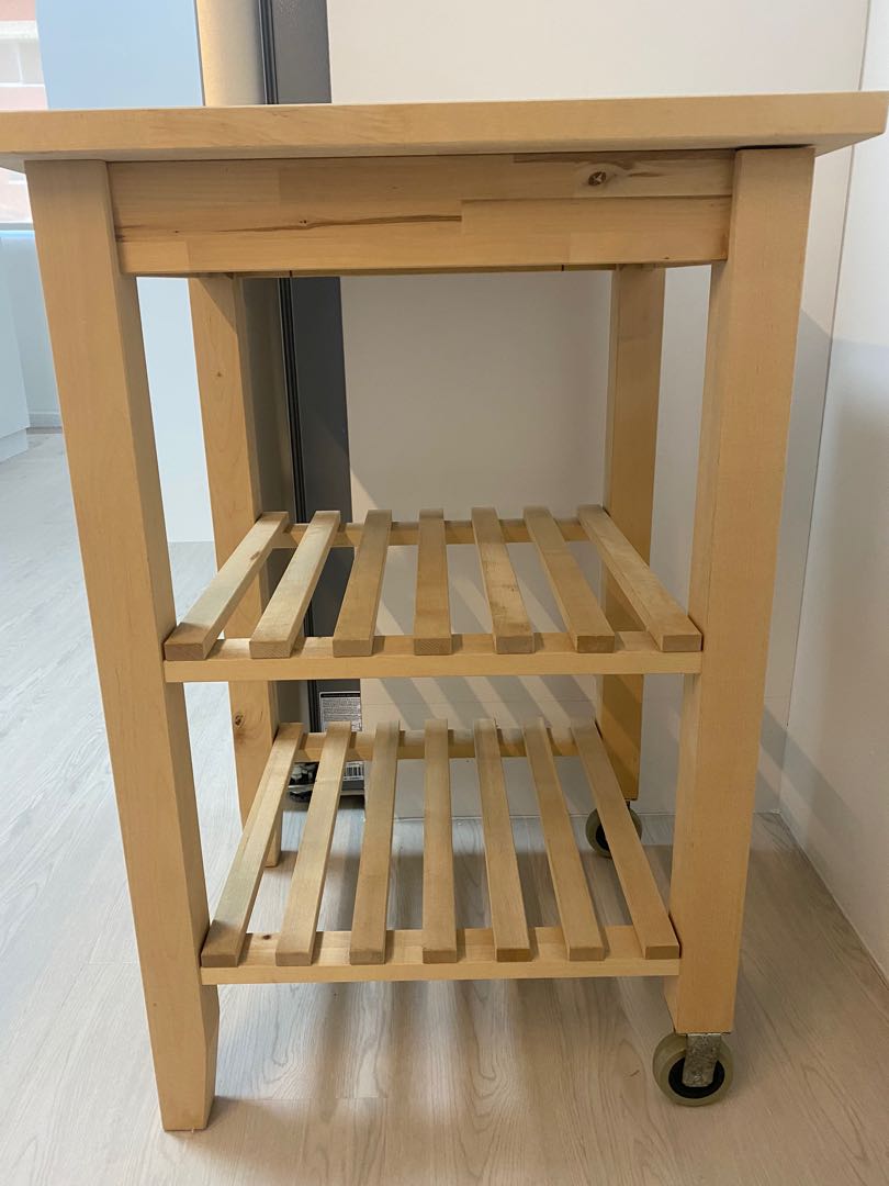 IKEA Wooden Kitchen Trolley, Furniture & Home Living, Kitchenware