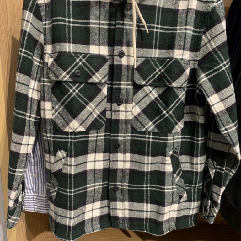 Kemeja Hoodie Flannel H M Man Fesyen Pria Pakaian Baju Luaran
