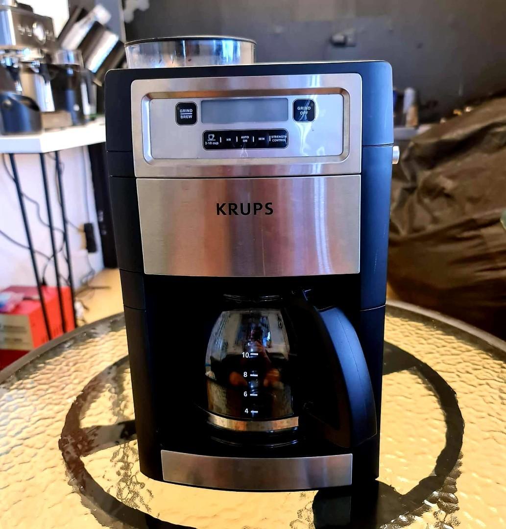 KRUPS COFFEE MAKER WITH GRINDER, TV 