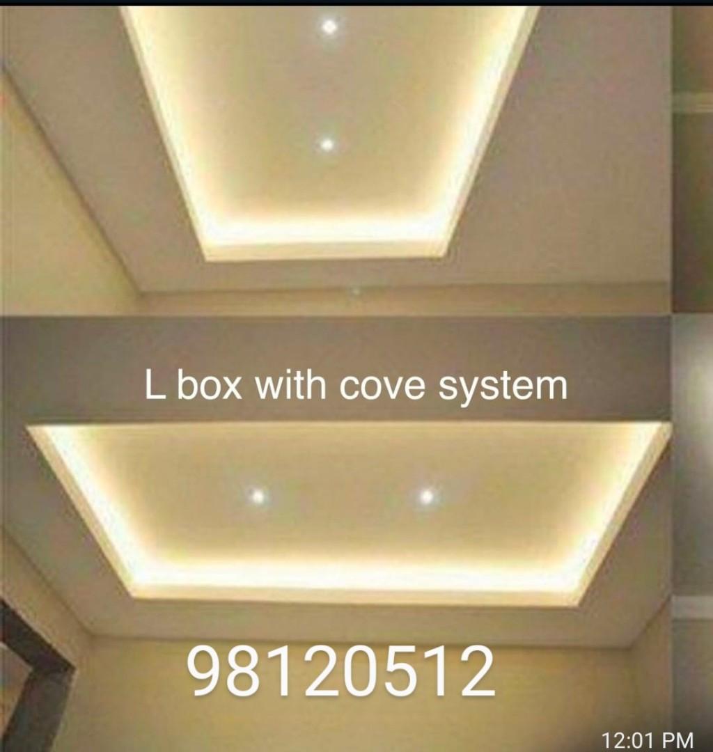 L box, False ceiling, cove light, plasterceil628530681025301111