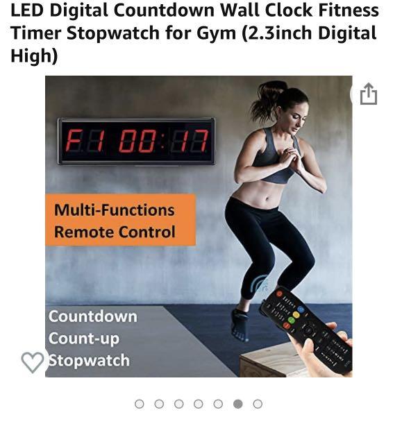 LED Digital Countdown Wall Clock Fitness Timer Stopwatch for Gym (2.3inch  Digital High)