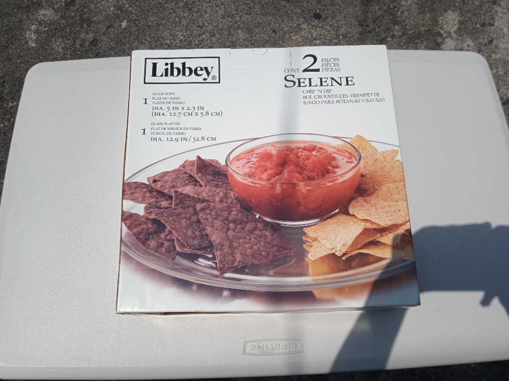 Libbey Selene 2 Piece Chip and Dip Bowl, Furniture & Home Living