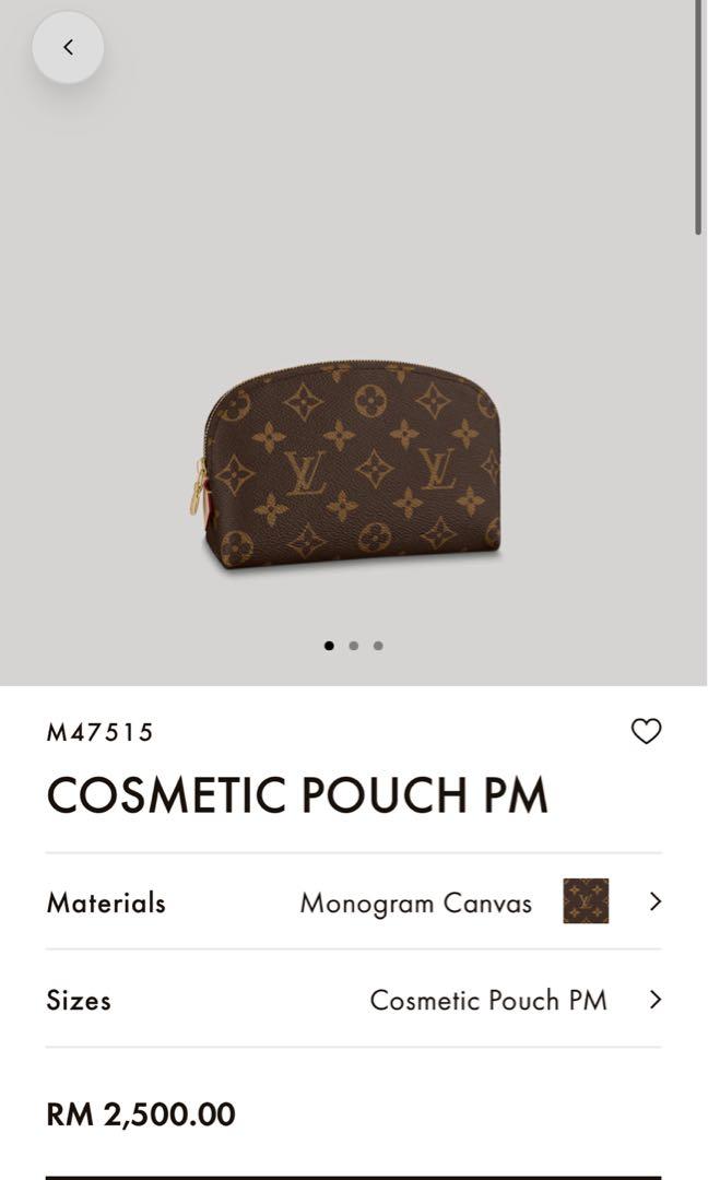 Louis Vuitton Monogram Canvas Cosmetic Pouch M47515 
