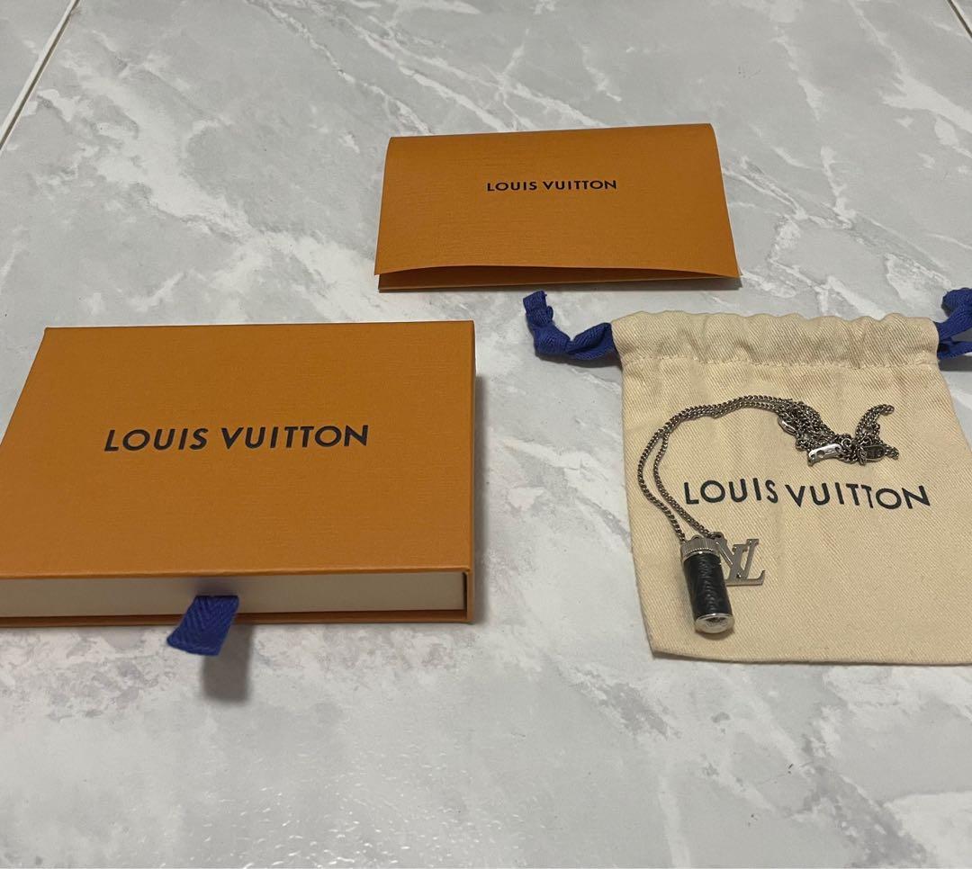 Louis Vuitton LOUIS VUITTON Necklace Monogram Eclipse Collier DJ Trunk  Metal Black x Silver Men's M68876 h29500g