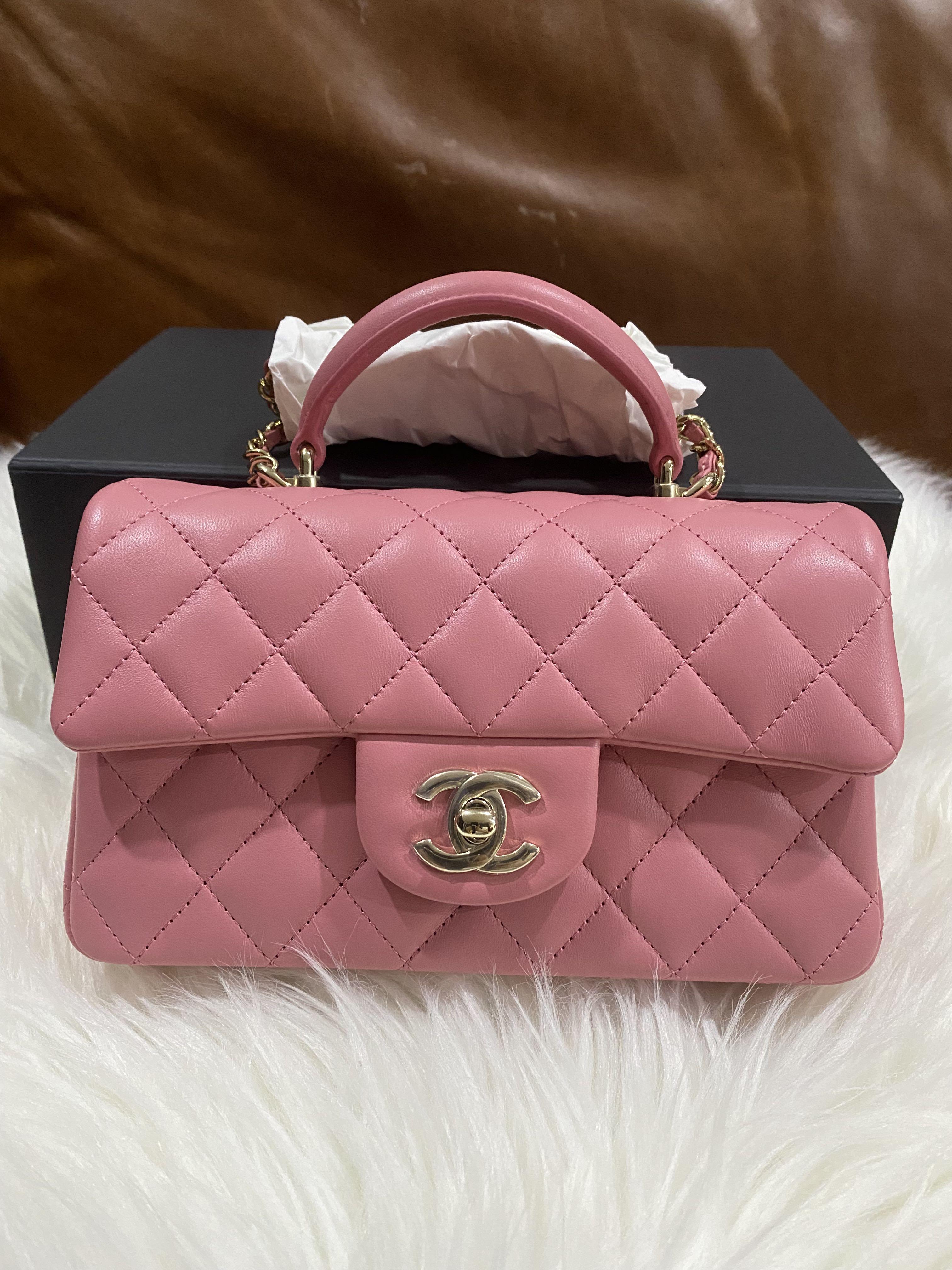 🎄 Xmas Sale ‼️Chanel 22A Rose Pink mini flap with top handle