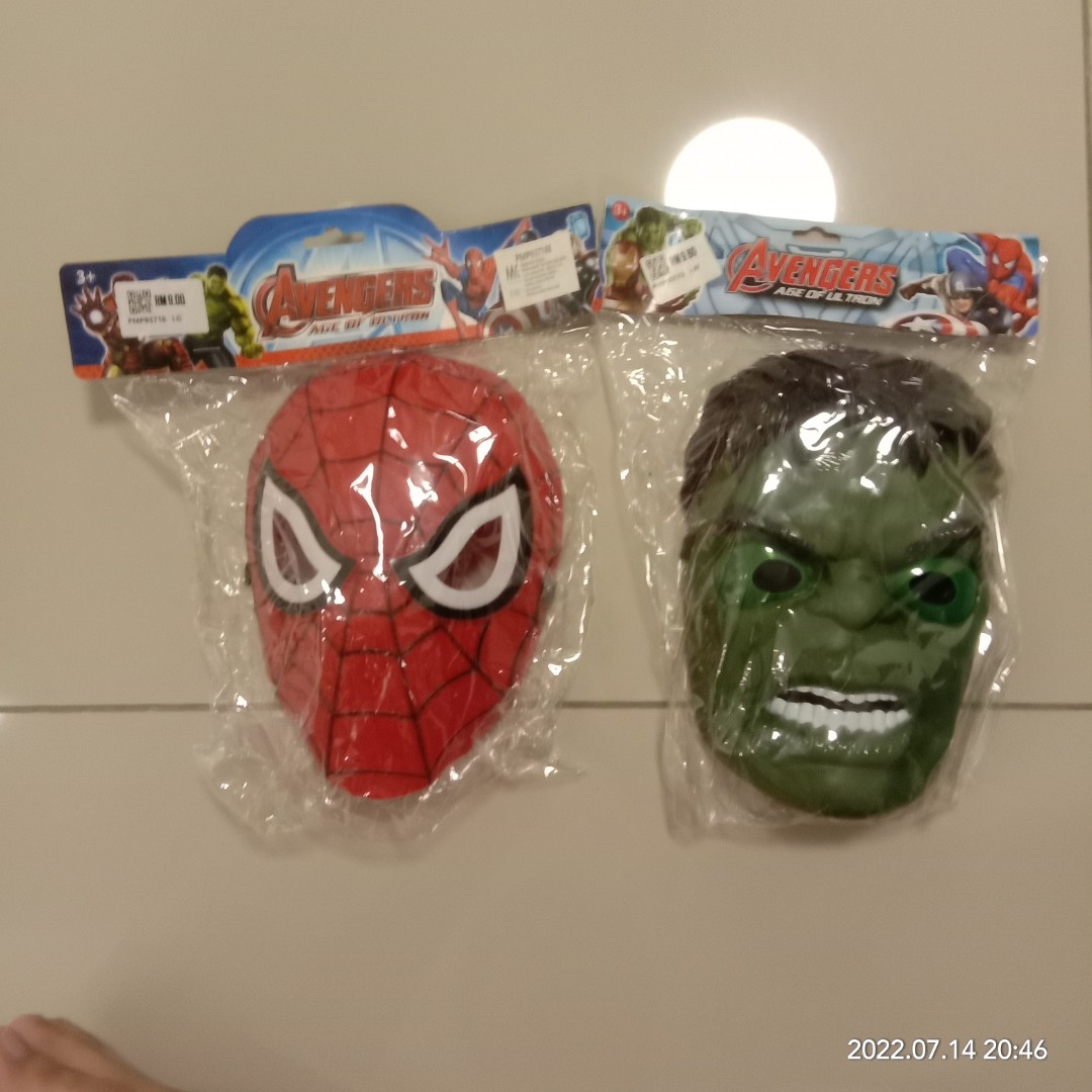 Mask Topeng Hulk & Spiderman, Hobbies & Toys, Toys & Games on Carousell