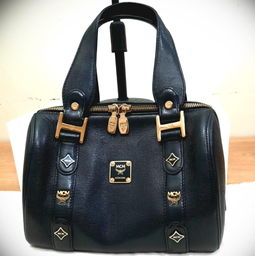 Mcm mini boston bag, Luxury, Bags & Wallets on Carousell