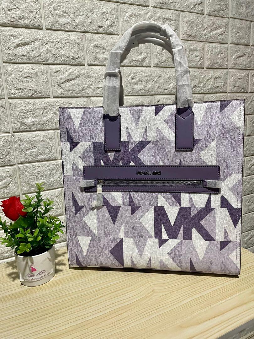 Michael Kors Kenly Large Graphic MK Logo Tote Bag Orchid Purple Colorblock,  Luxury, Bags & Wallets on Carousell