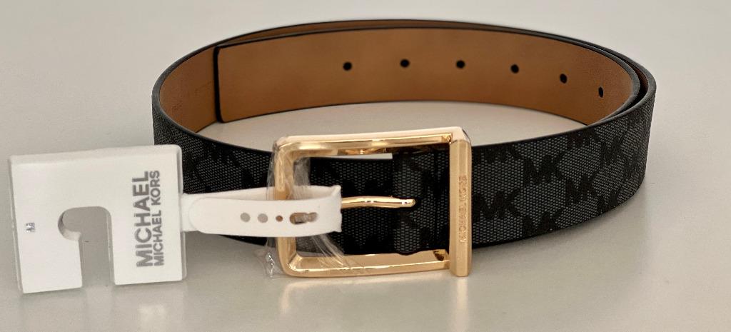 Michael Kors Women's Belt Mk Signature Monogram Logo Reversible Belts (2X,  Brown Reversible) at  Women's Clothing store