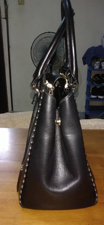 MICHAEL Michael Kors Benning Large Scalloped Leather Satchel Black