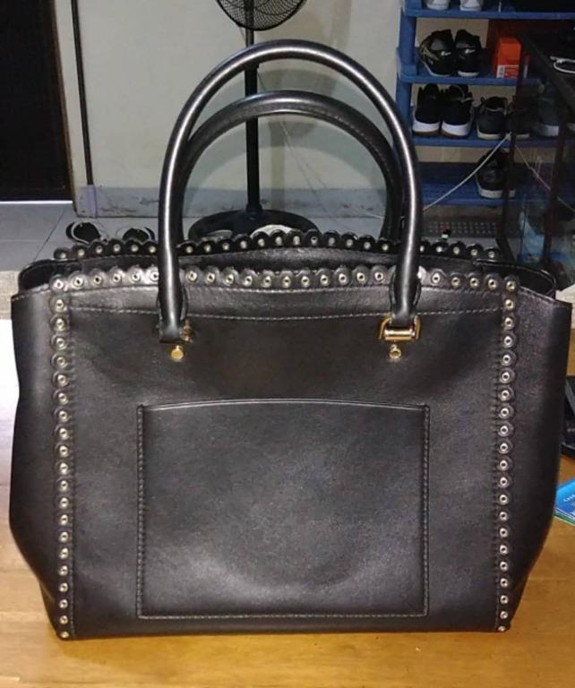 Michael kors benning on sale large scalloped leather satchel