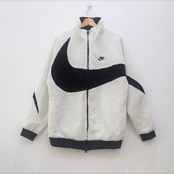 Nike Big Swoosh Reversable Fleece Jacket Black White