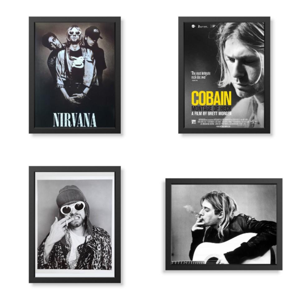 Nirvana Kurt Cobain Rock Band Framed Poster Wall Decor, Hobbies & Toys ...