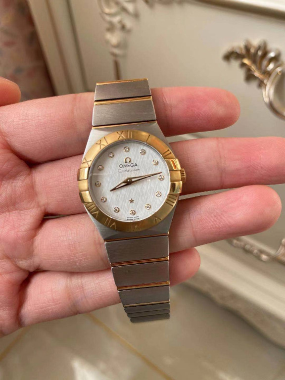 Omega Constellation Quartz 27mm White Dial Diamond Luxury