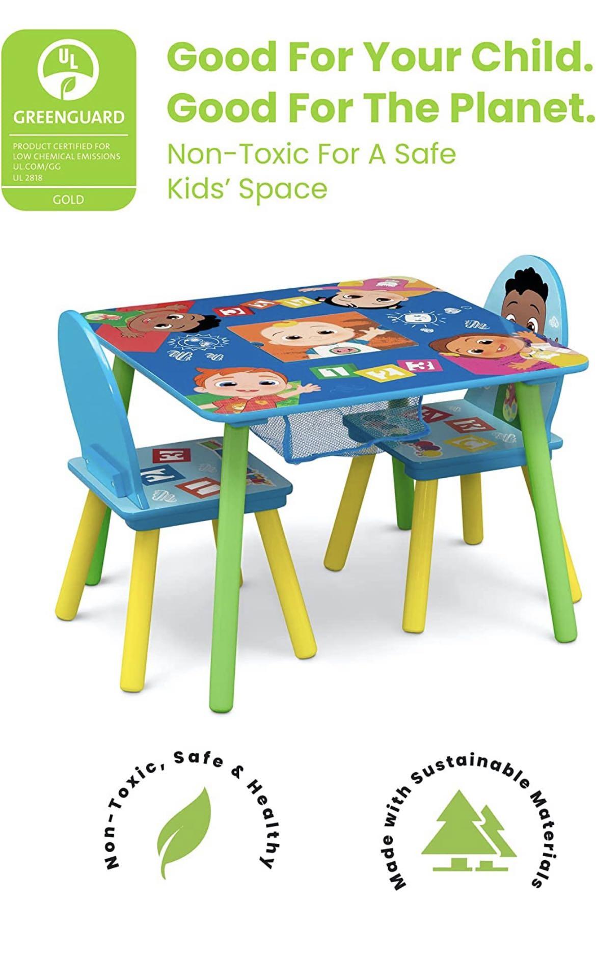 (PO) Cocomelon Delta Children Kids Table and Chair Set with Storage