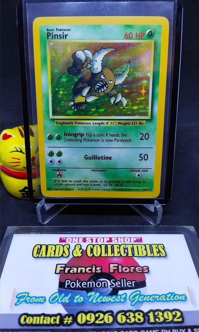 Pokemon Card PINSIR 9 HOLO (JUNGLE "NO SYMBOL") YEAR 1999