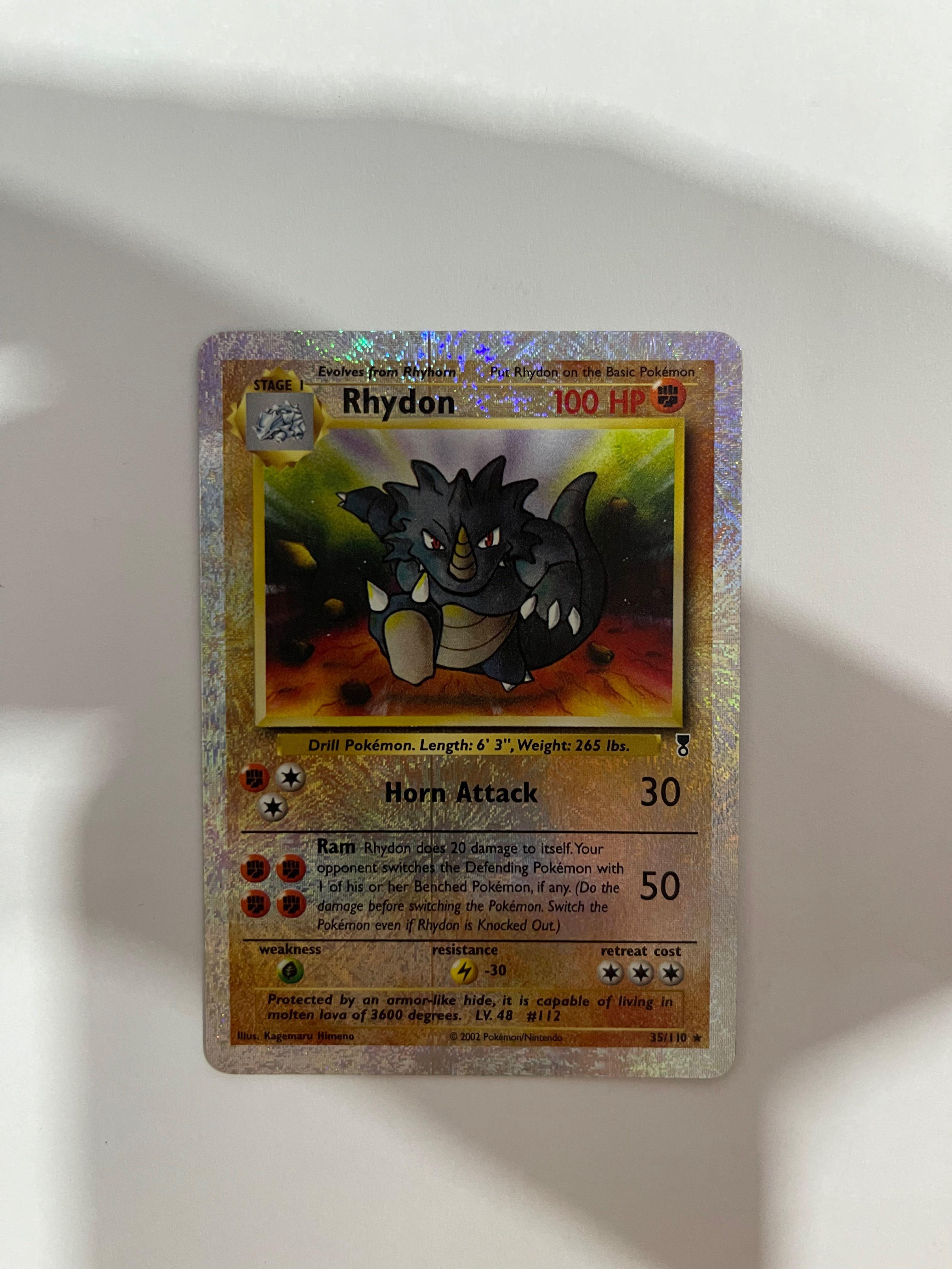 Pokemon Card Rhydon 35/110 (Reverse Holo), Hobbies & Toys, Toys & Games on  Carousell