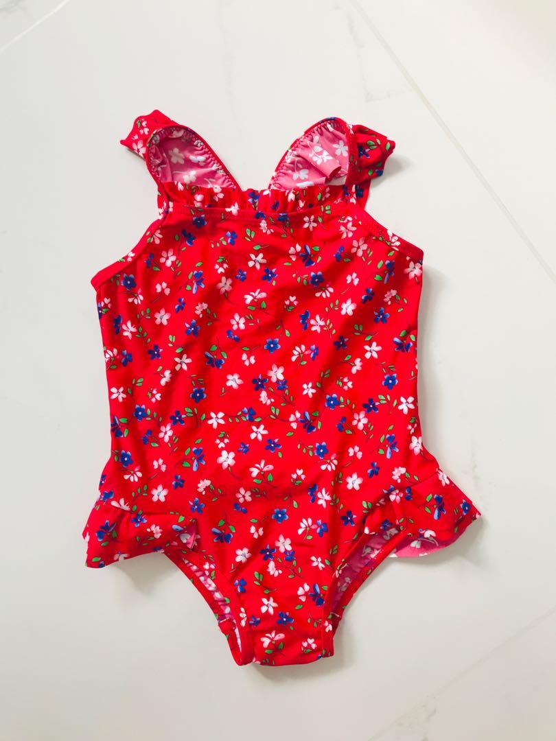 Red floral swimsuit online