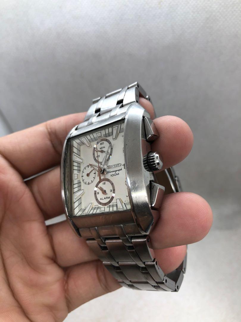 Seiko Chronograph 38mm Silver Quartz, Luxury, Watches on Carousell
