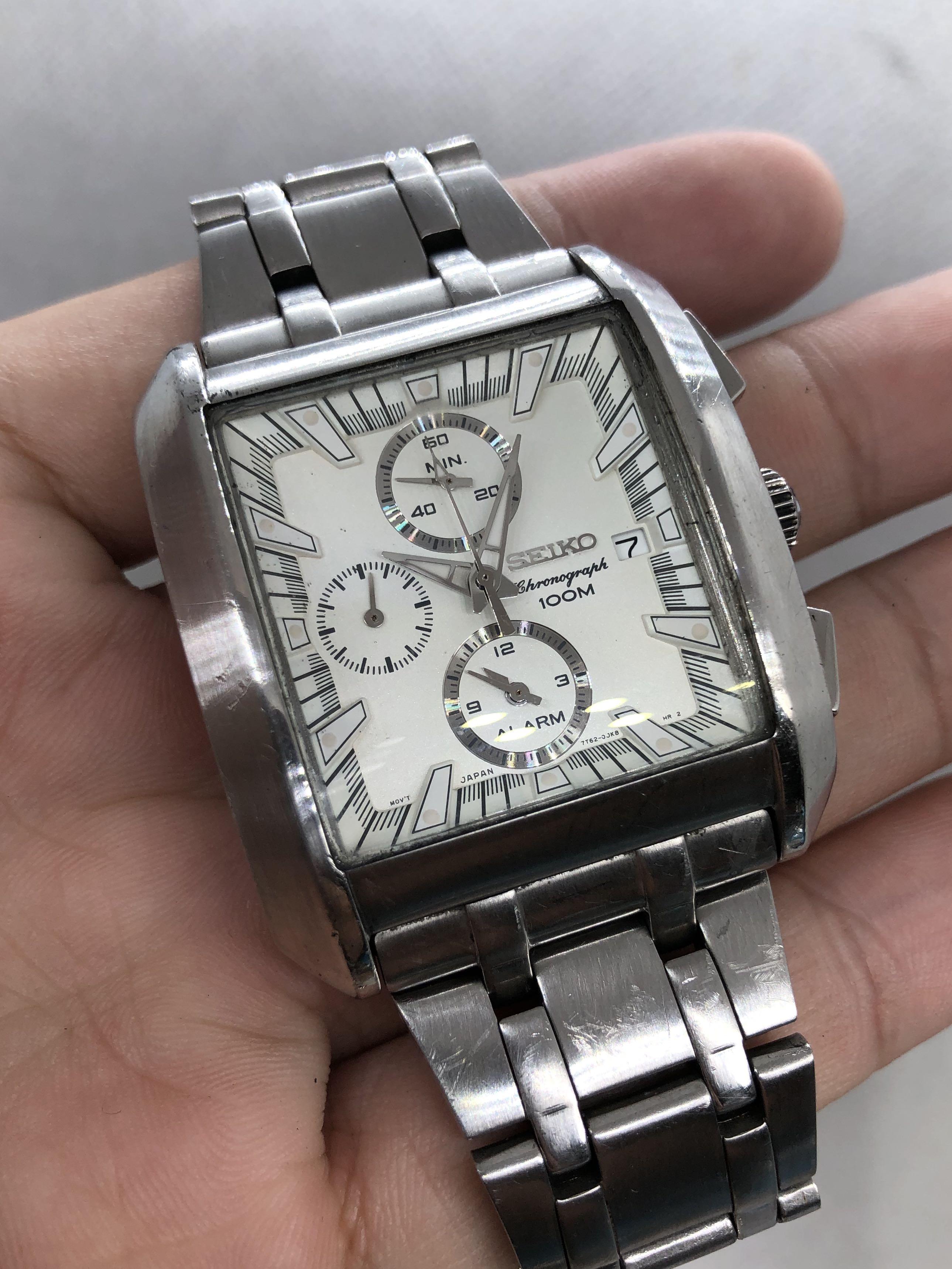 Seiko Chronograph 38mm Silver Quartz, Luxury, Watches on Carousell