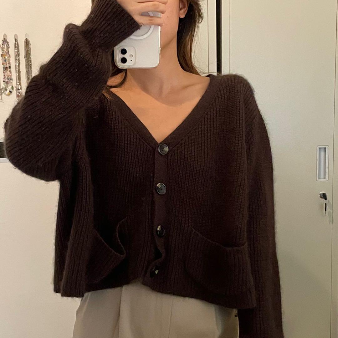 fluffy brown cardigan