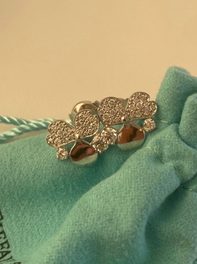 Tiffany and co paper flowers diamond platinum earrings Women s Fashion Jewelry Organisers Earrings on Carousell