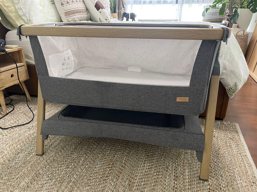 Tutti Bambini CoZee Bedside CoSleeper Crib Oak and Charcoal, Babies