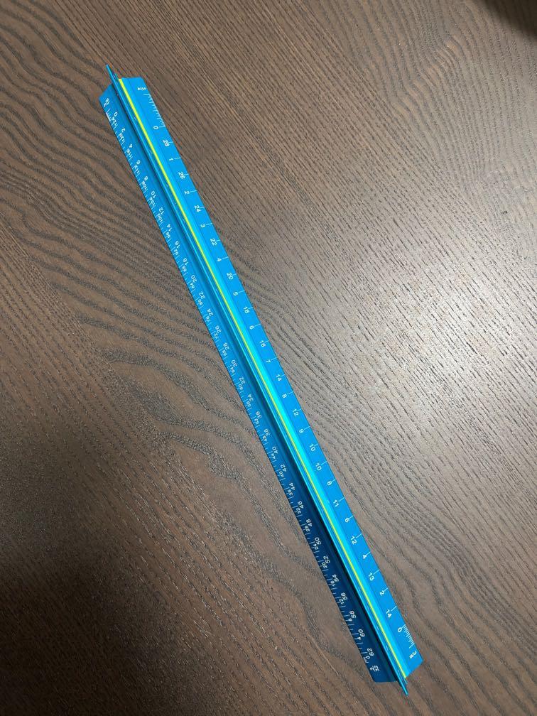 Dual Colour Ruler Victor EZ12PBL Plastic Dual Color 12 Inch Easy Read Ruler with Inches ...