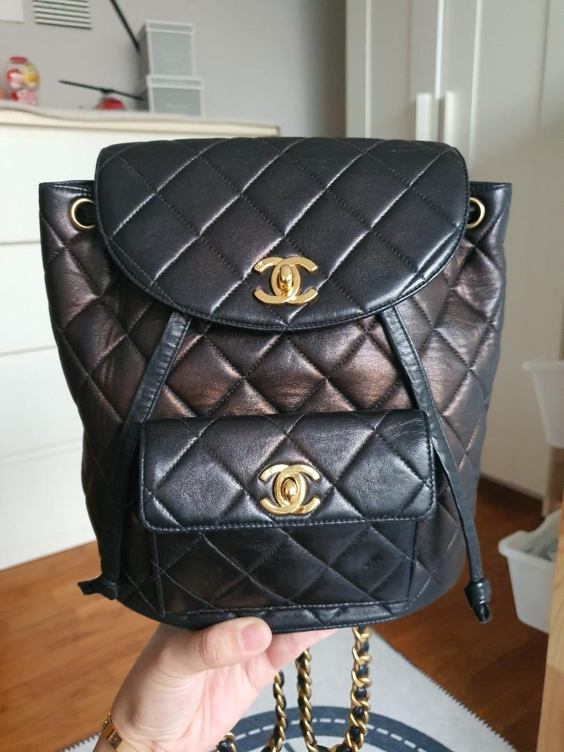 CHANEL * 1994-1996 Black Velvet Duma Backpack Small – AMORE