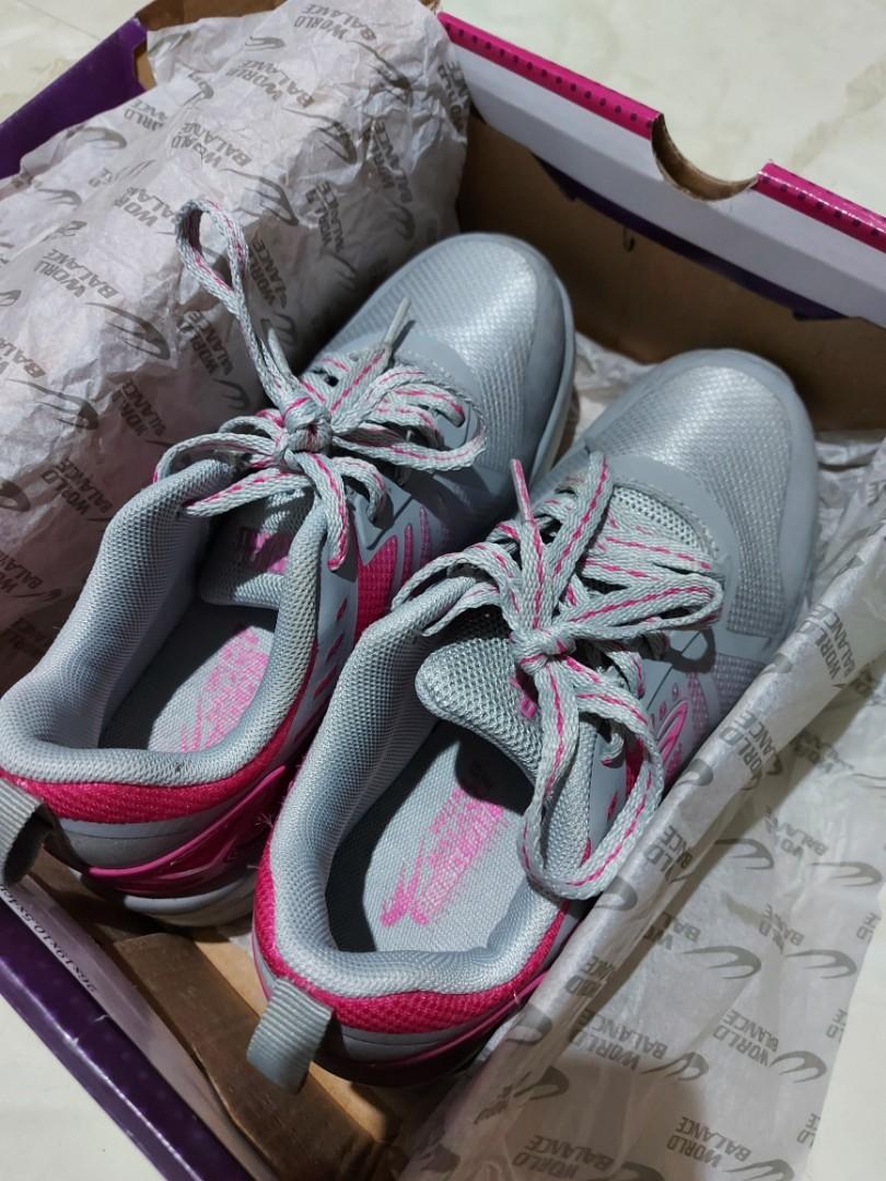 World Balance Helix Running Shoes for Kids Gray and pink Babies Kids Babies Kids Fashion on Carousell
