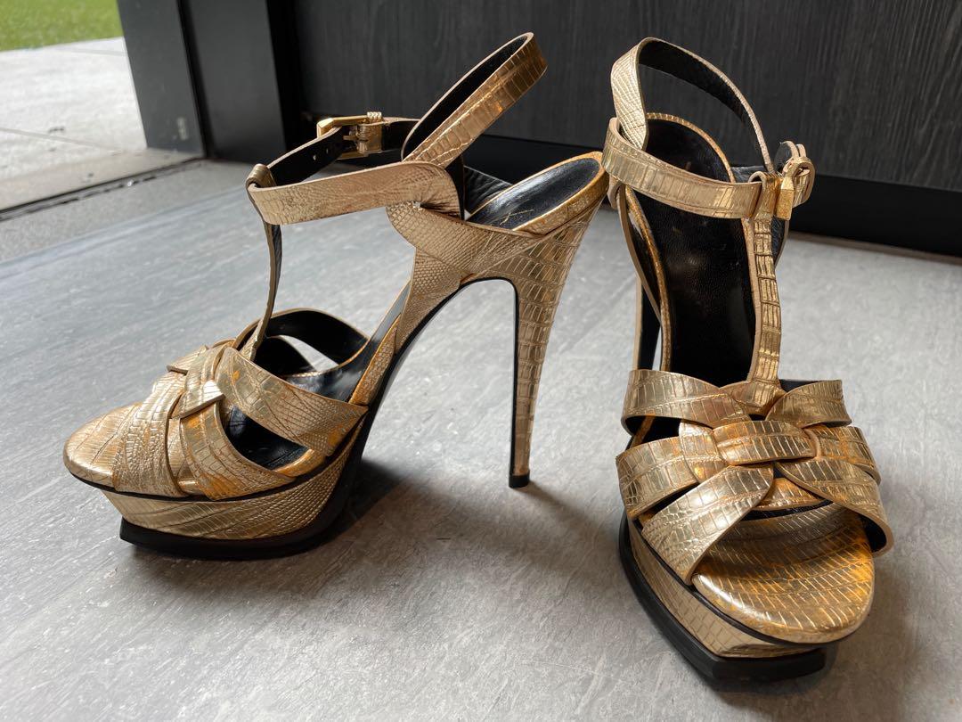 YSL TRIBUTE HEELS in 36.5 GOLD
